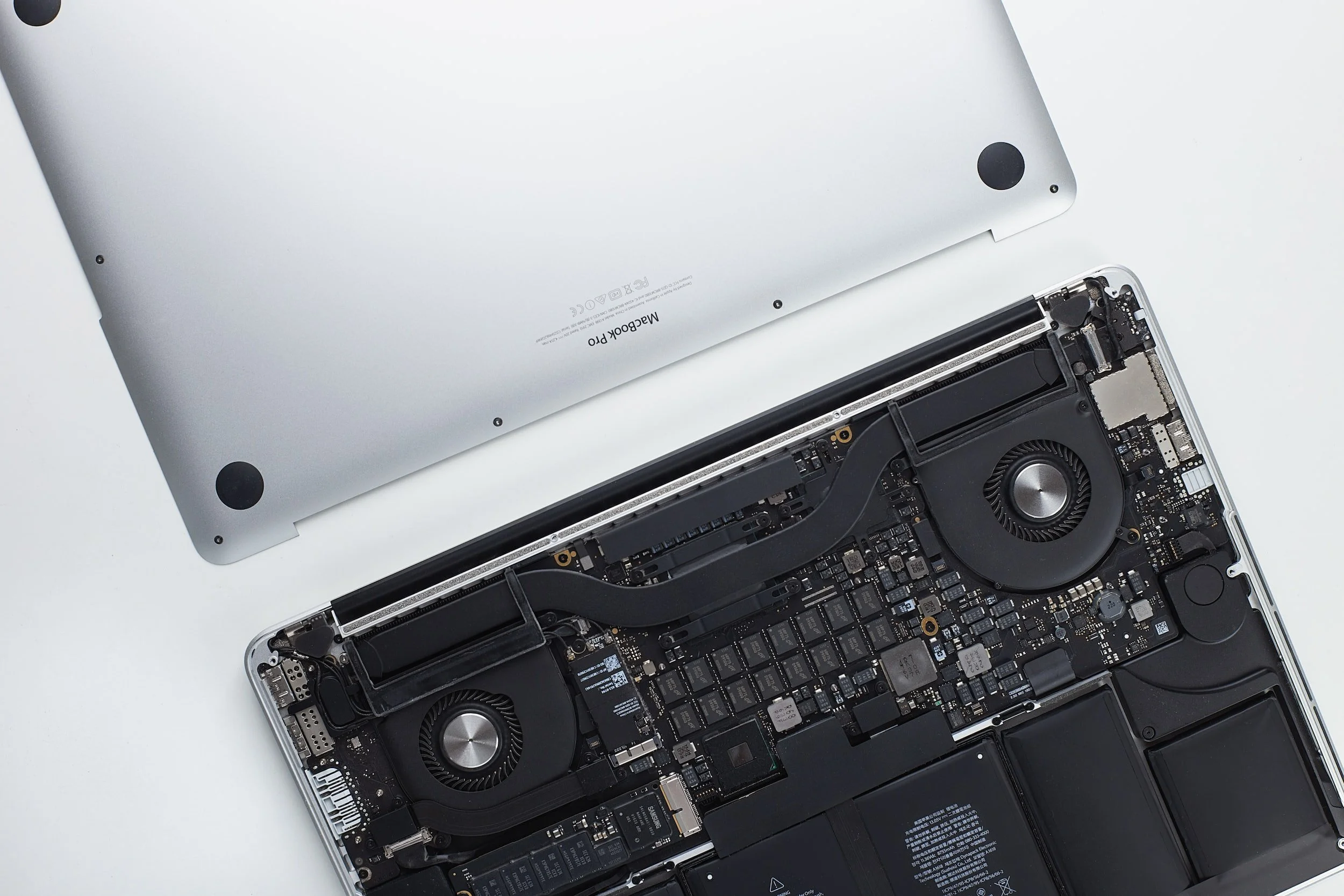 Fans in a MacBook or laptop during service